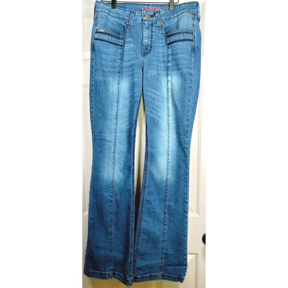Cinch Lynden Women's Blue Denim Jeans Flare Leg High Rise Size 31/11 XL Western